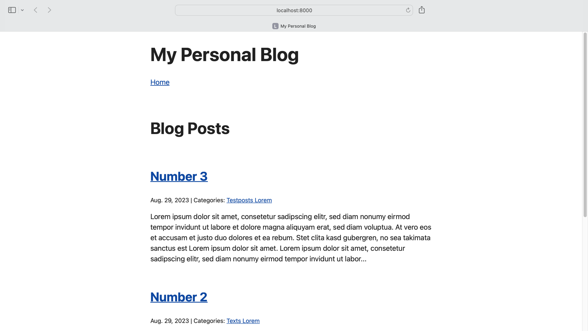 Django blog with style inheritance