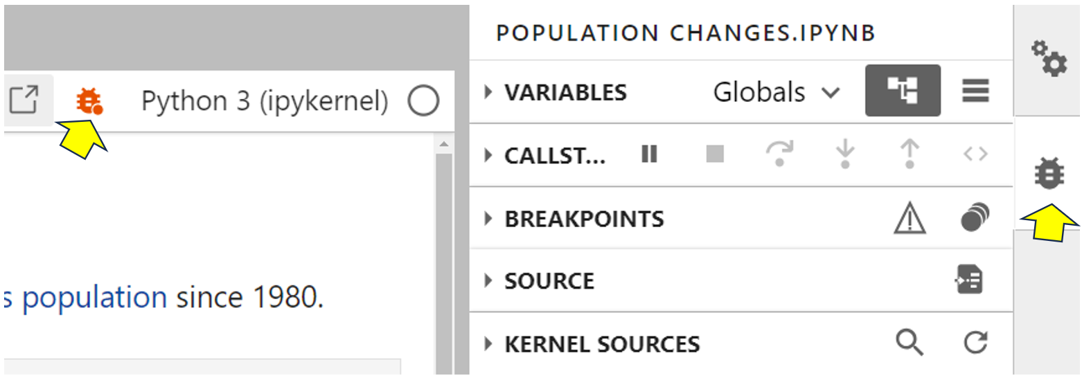 starting the integrated debugger