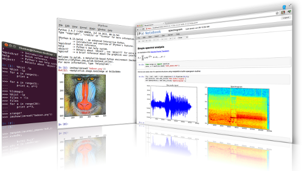 Jupyter notebook presentation image (source: https://ipython.org/)