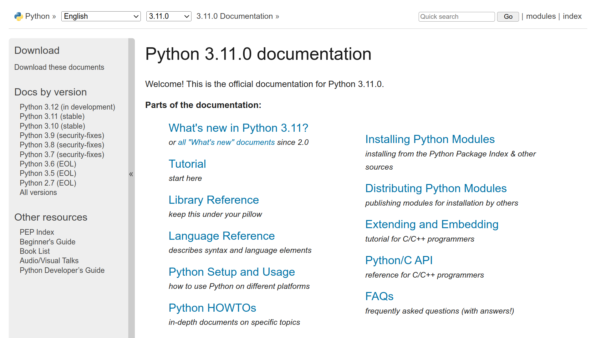 Python 3.11 Documentation