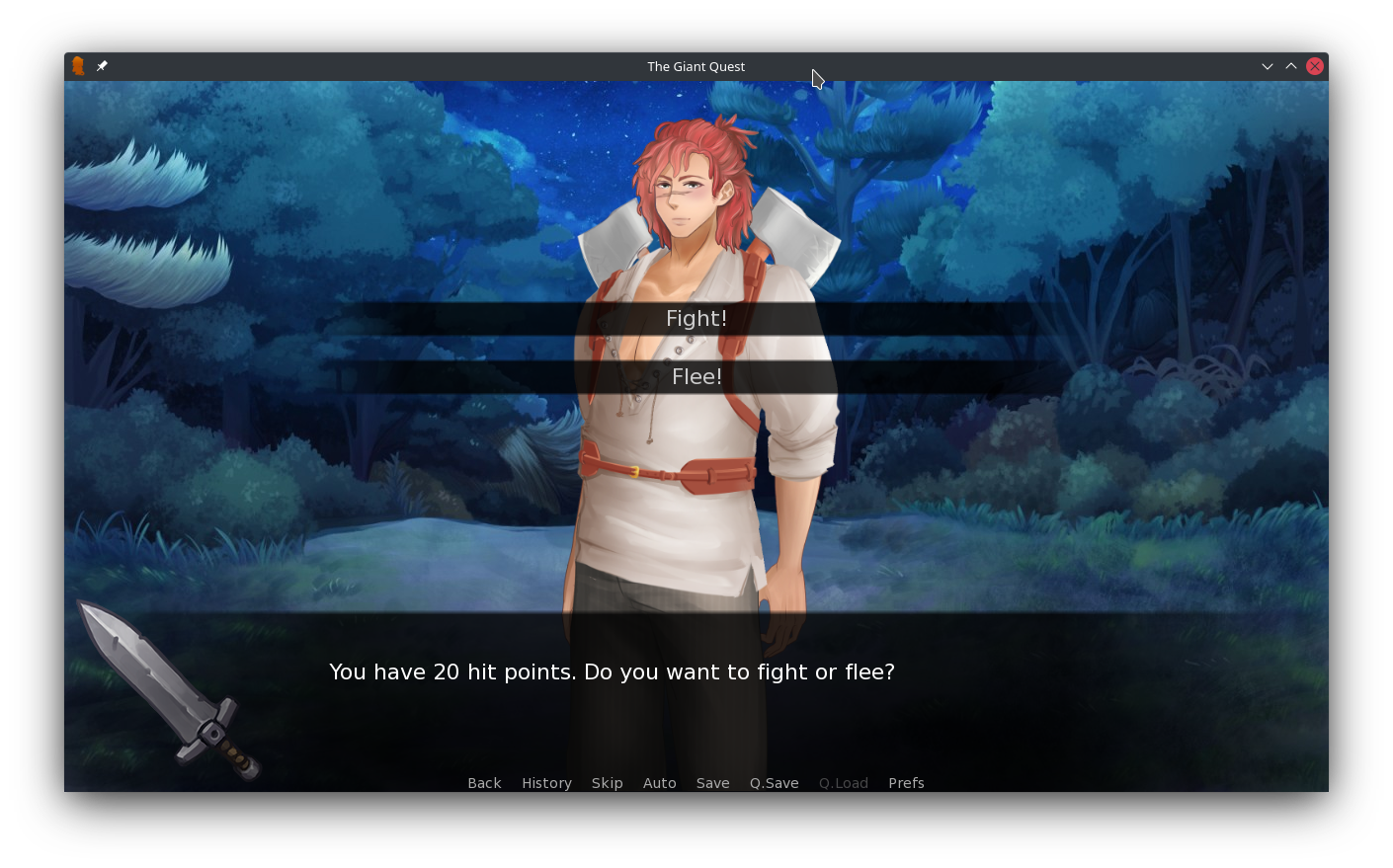 Fighting the giant in the Ren'Py game