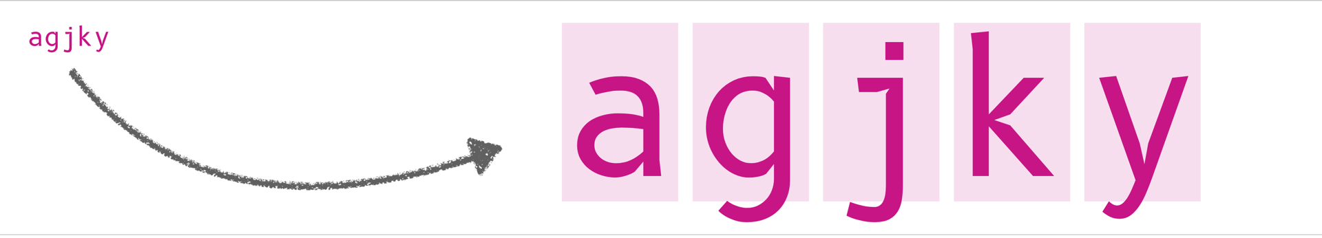 An example with small text and big text side-by-side, showing some interesting details in the letters of the big text