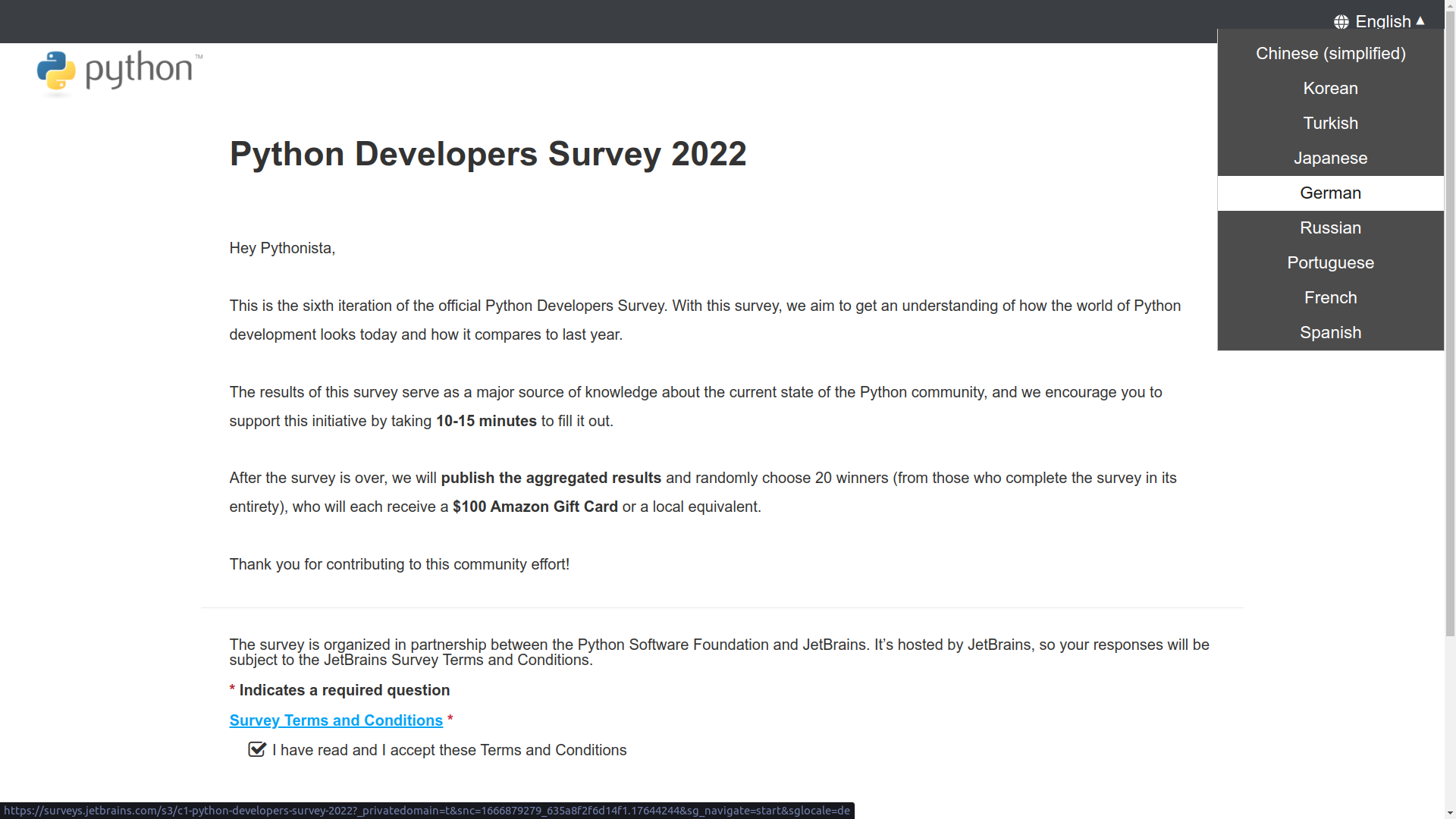 Python Developers Survey 2022