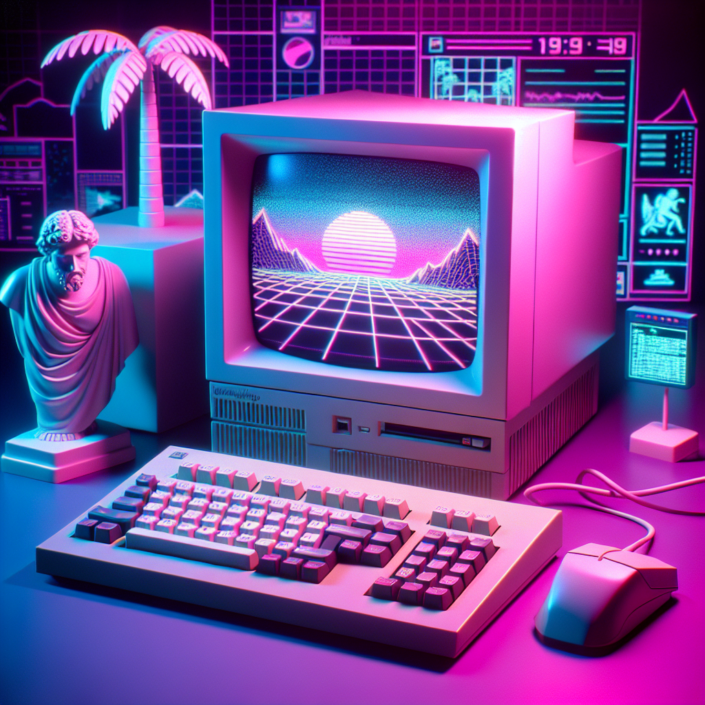a vaporwave computer with DALL·E 3